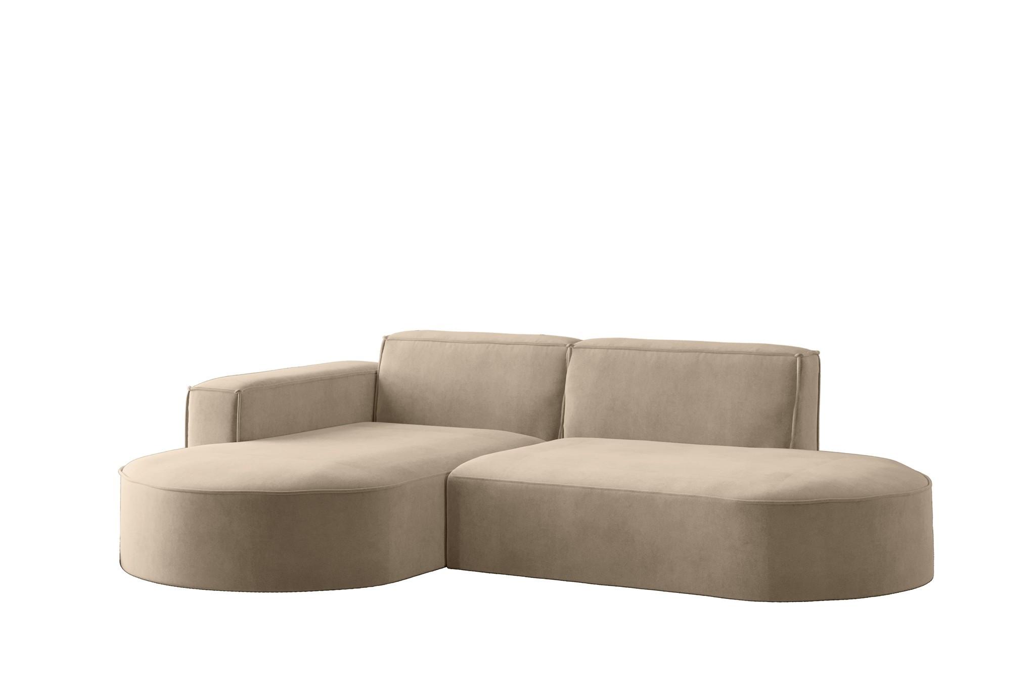 ECKSOFA Palma Xs In Noel - Beige, Holzwerkstoff/Textil (236/165cm) - Fun Möbel