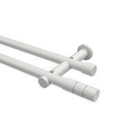 GARDINENSTANGE Platon Elanto 100 cm, 2-läufig (ohne Ringe), 20 mm Ø Weiß - Weiß, Metall (100cm) - INTERDECO