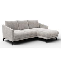 ECKSOFA VILT 3-Sitzer, perlweiß - Schwarz/Weiß, Holzwerkstoff/Textil (221/156cm) - Wozimo