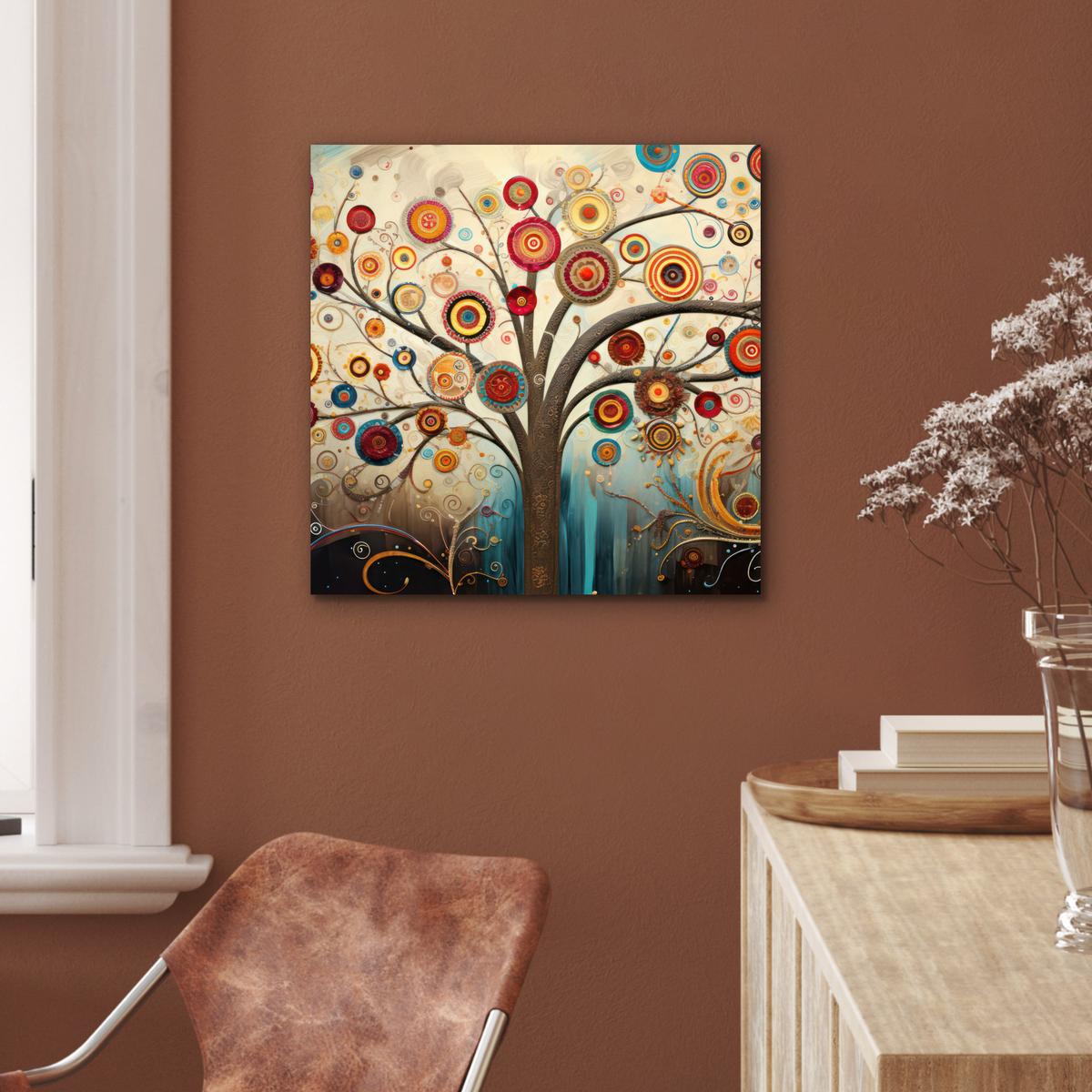 METALLBILD Baum - Baum des Lebens - Farbe 50x50 cm - Braun, Metall (50/50cm) - MuchoWow