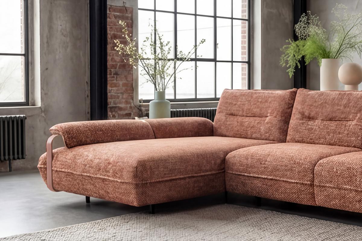 ECKSOFA ANISSA Braun Flachgewebe - Schwarz/Braun, Kunststoff/Textil (297/185cm) - KAWOLA