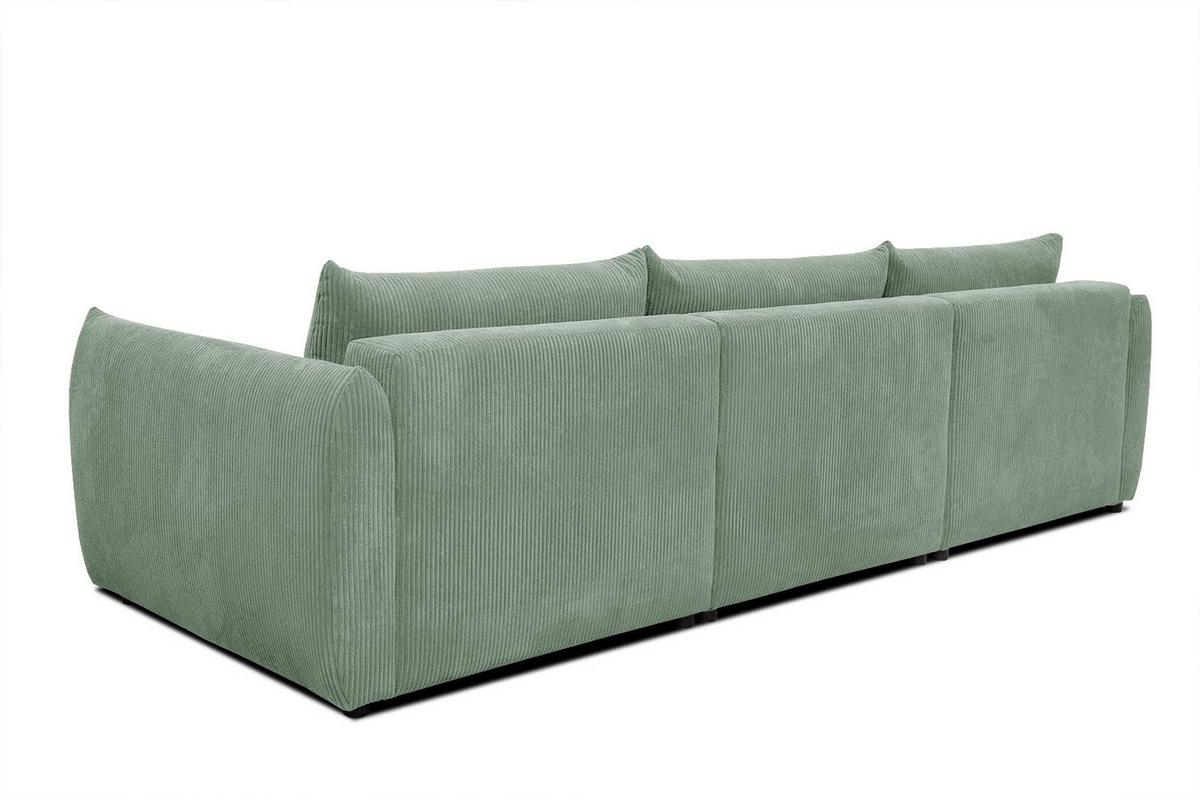 ECKSOFA TAUER 5-Sitzer, mintgrün - Schwarz/Mintgrün, Holzwerkstoff/Kunststoff (173/294cm) - Wozimo