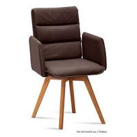 ARMLEHNSTUHL (2er-Set) Dodie 52x92x60 Eiche geölt/Braun - Eichefarben/Braun, Kunststoff (60/92/52cm) - 58aufmkessel