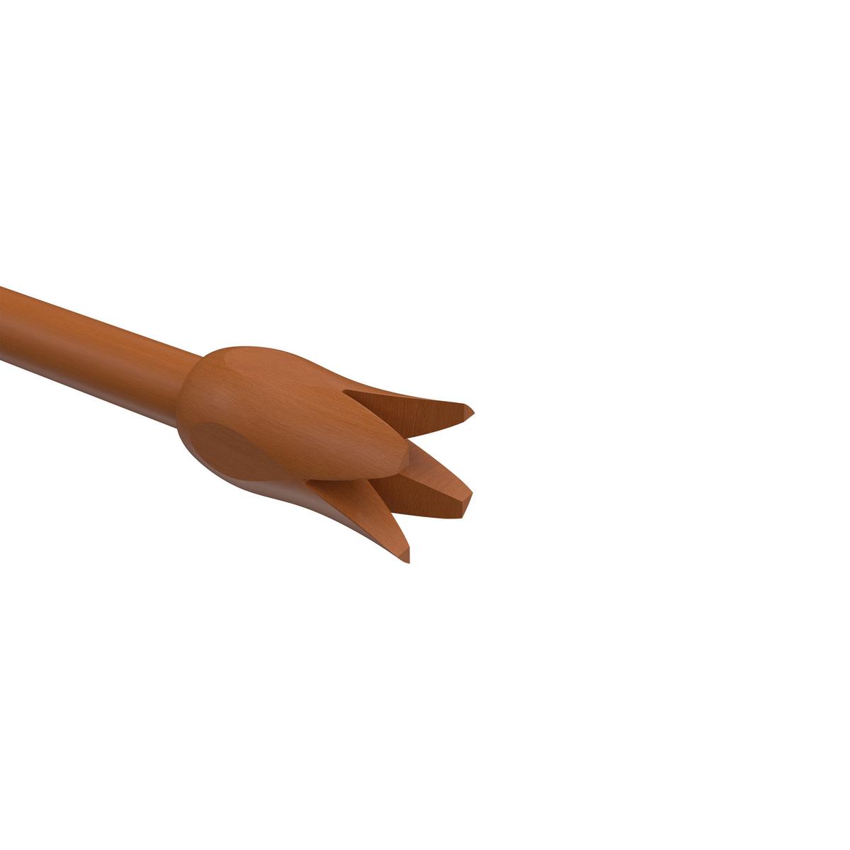 ENDSTÜCKE FÜR GARDINENSTANGEN 16 mm Ø, Flower Kirschbaum, Packung 2 Stück - Kirschbaumfarben, Holz (5.4/2.5/2.5cm) - INTERDECO