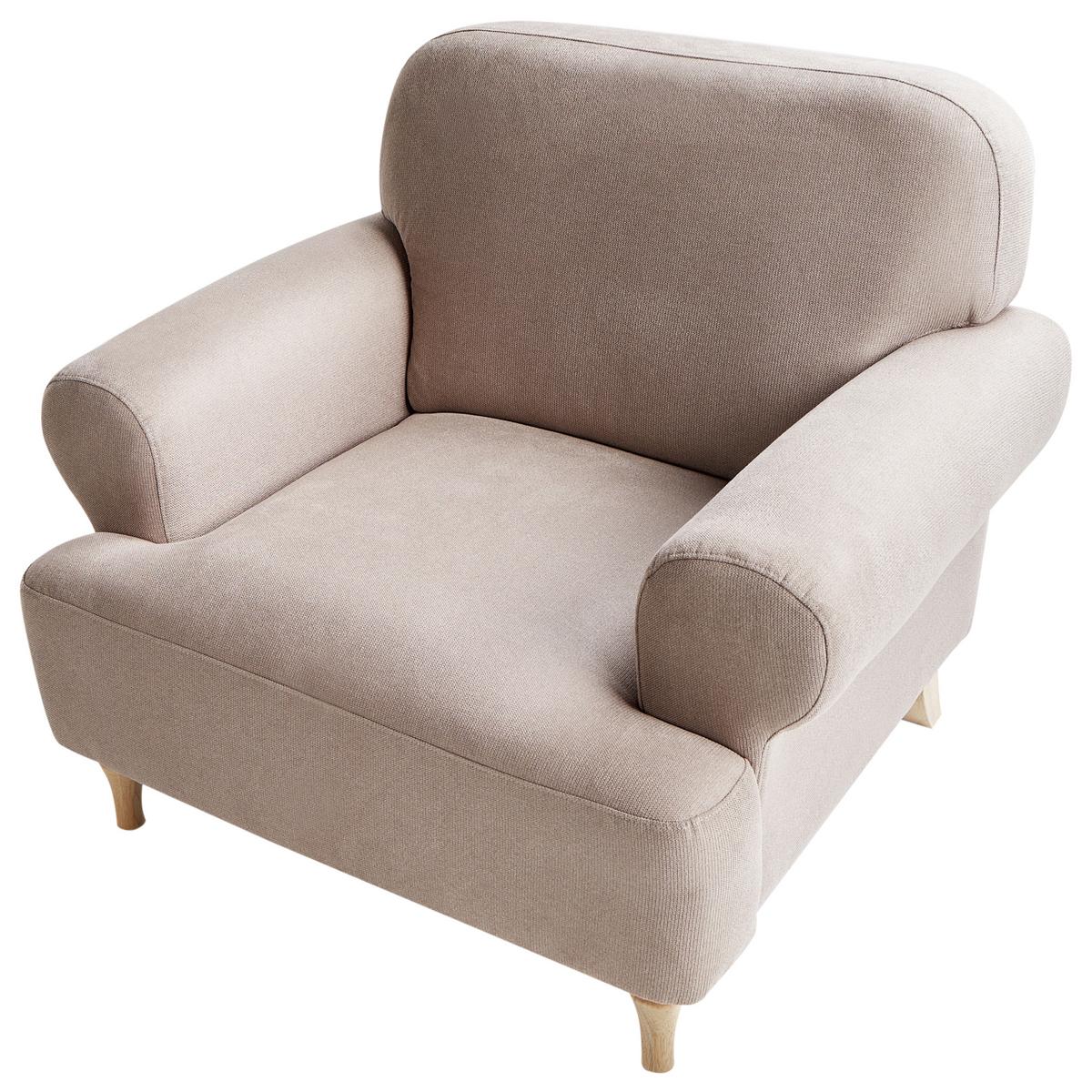 SESSEL Taupe Kiberg - Taupe/Braun, Textil (103/83/98cm) - Beliani