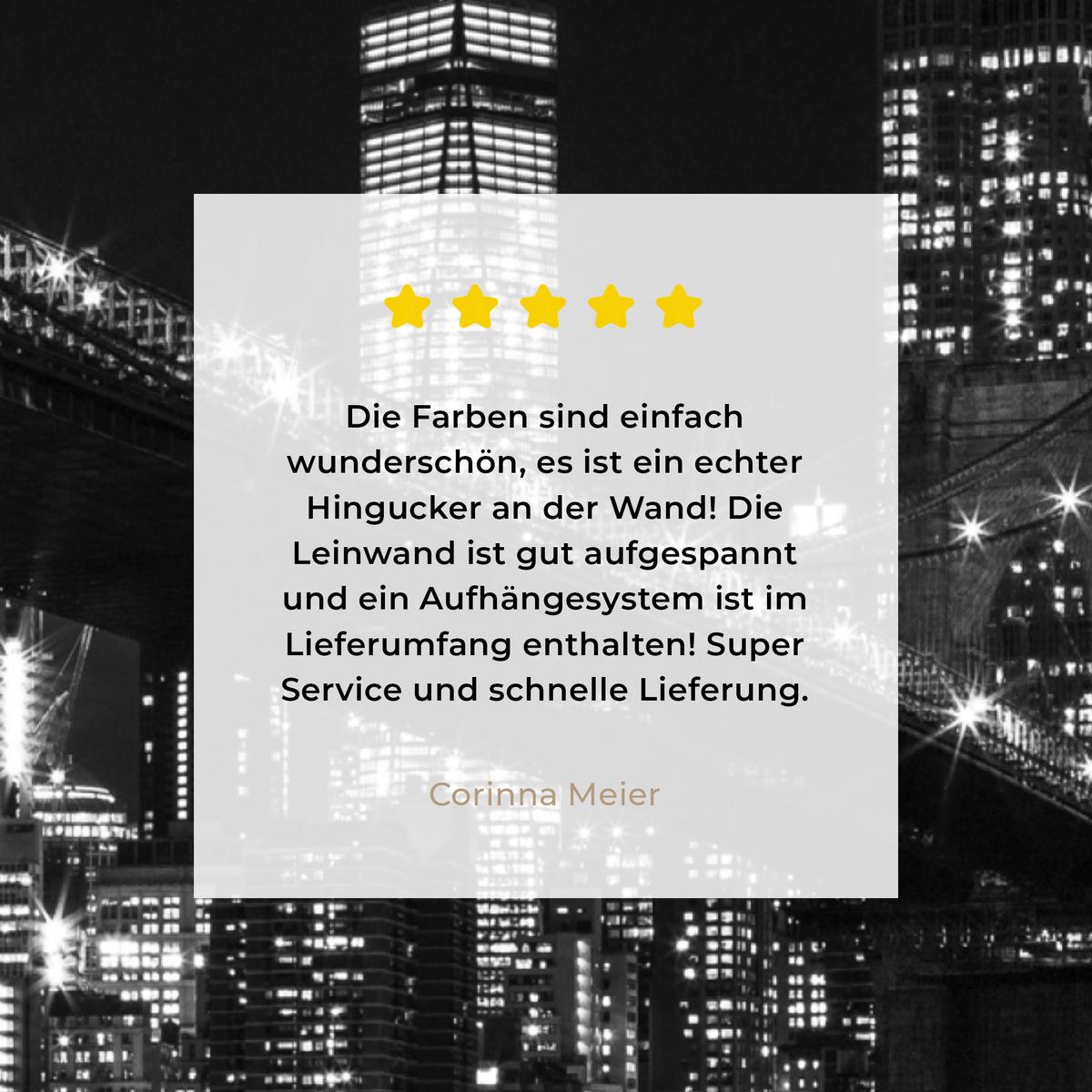 LEINWANDBILD New York - Brooklyn - Brücke Wandbild Wohnzimmer 60x80 cm - Schwarz, Textil (60/80cm) - MuchoWow