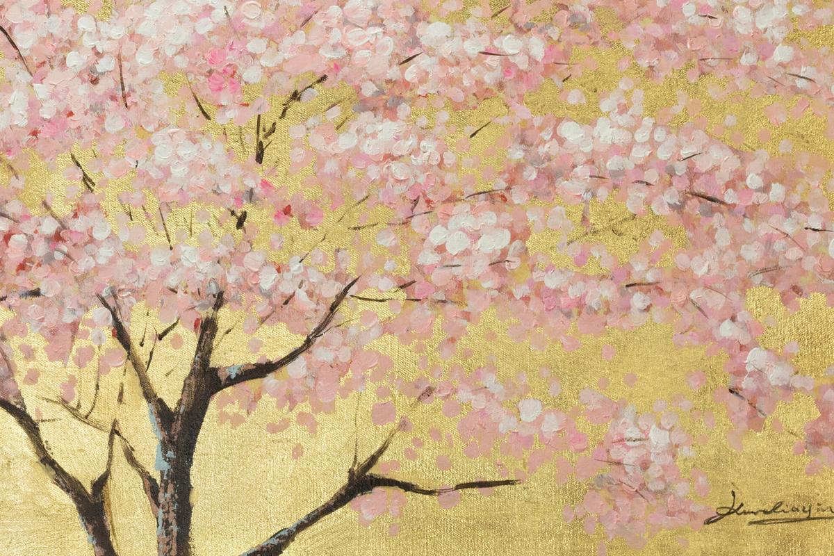 ÖLGEMÄLDE 120/60 cm - Pink/Braun, Holz/Textil (120/60cm) - KUNSTLOFT