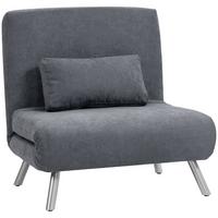 SCHLAFSESSEL Polyester Metall Dunkelgrau - Dunkelgrau/Silberfarben, Textil/Metall (75/83/80cm) - HOMCOM