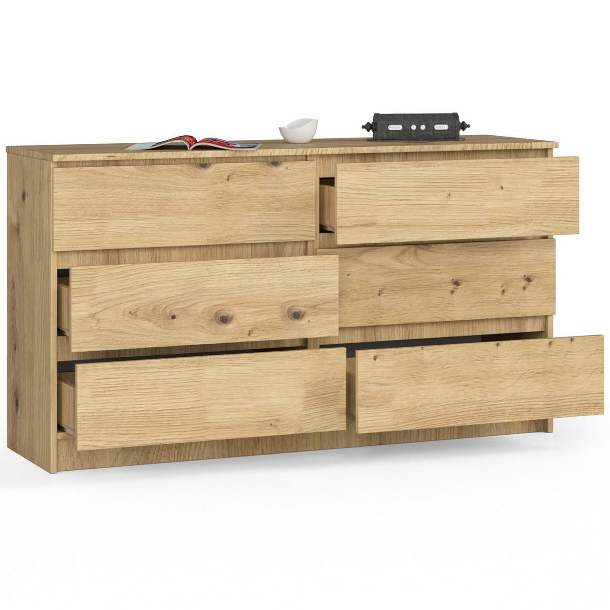 KOMMODE Eiche Artisan 77/138/40 - Eiche Artisan, Holzwerkstoff (138/77/40cm) - RAUMHIRSCH FURNITURE