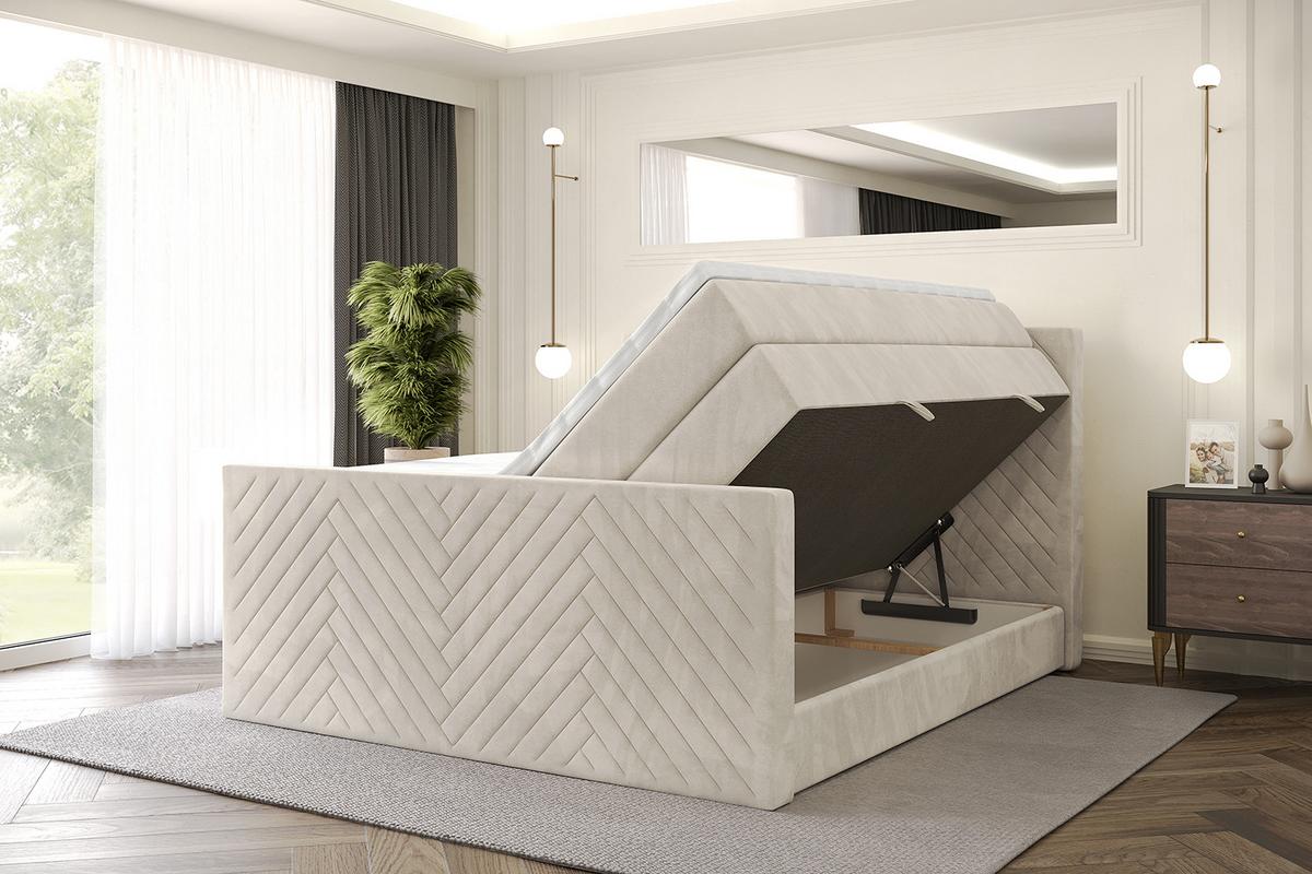 BOXSPRINGBETT mit Matratze und Lattenrost - VEXA-Z KING-120x200 - Beige Casablanca - Beige, Holzwerkstoff (120/200cm) - ALTDECOR
