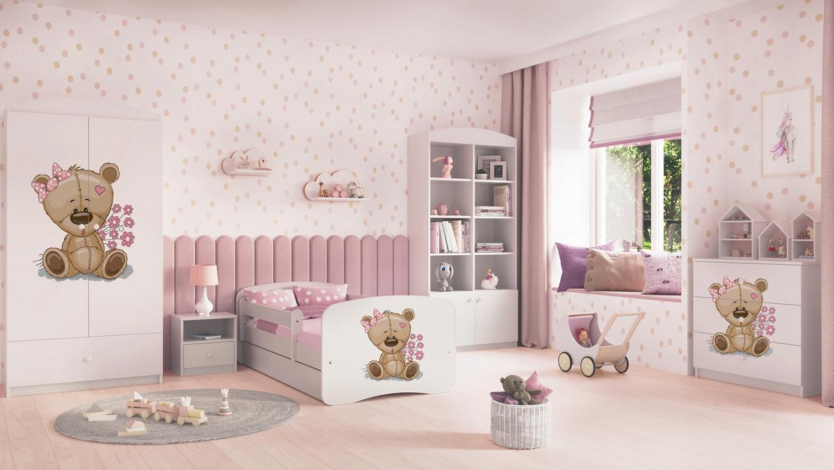 KINDERKLEIDERSCHRANK Teddybär II - Weiß, Holzwerkstoff (90/175/52cm) - RAUMHIRSCH FURNITURE