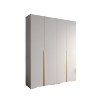 DREHTÜRENSCHRANK 236.7/200/47 4-türig - Goldfarben/Weiß, Holz/Metall (200/236.7/47cm) - MÖBEL KRYSPOL