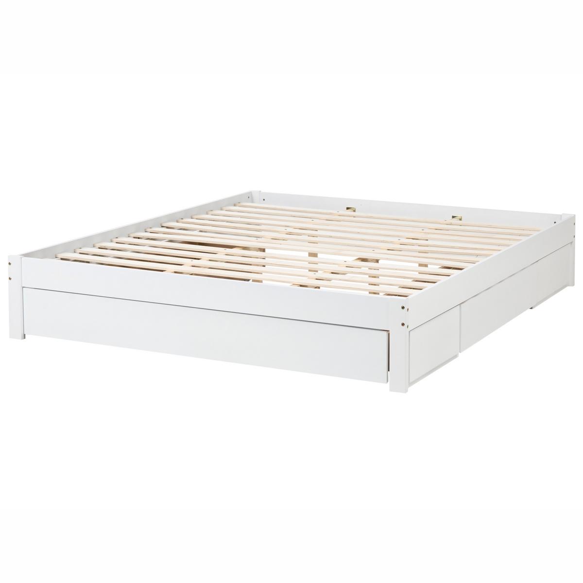 BETT 180/200 cm Dunkelbraun Giat - Dunkelbraun/Weiß, Holz (180/200cm) - Beliani