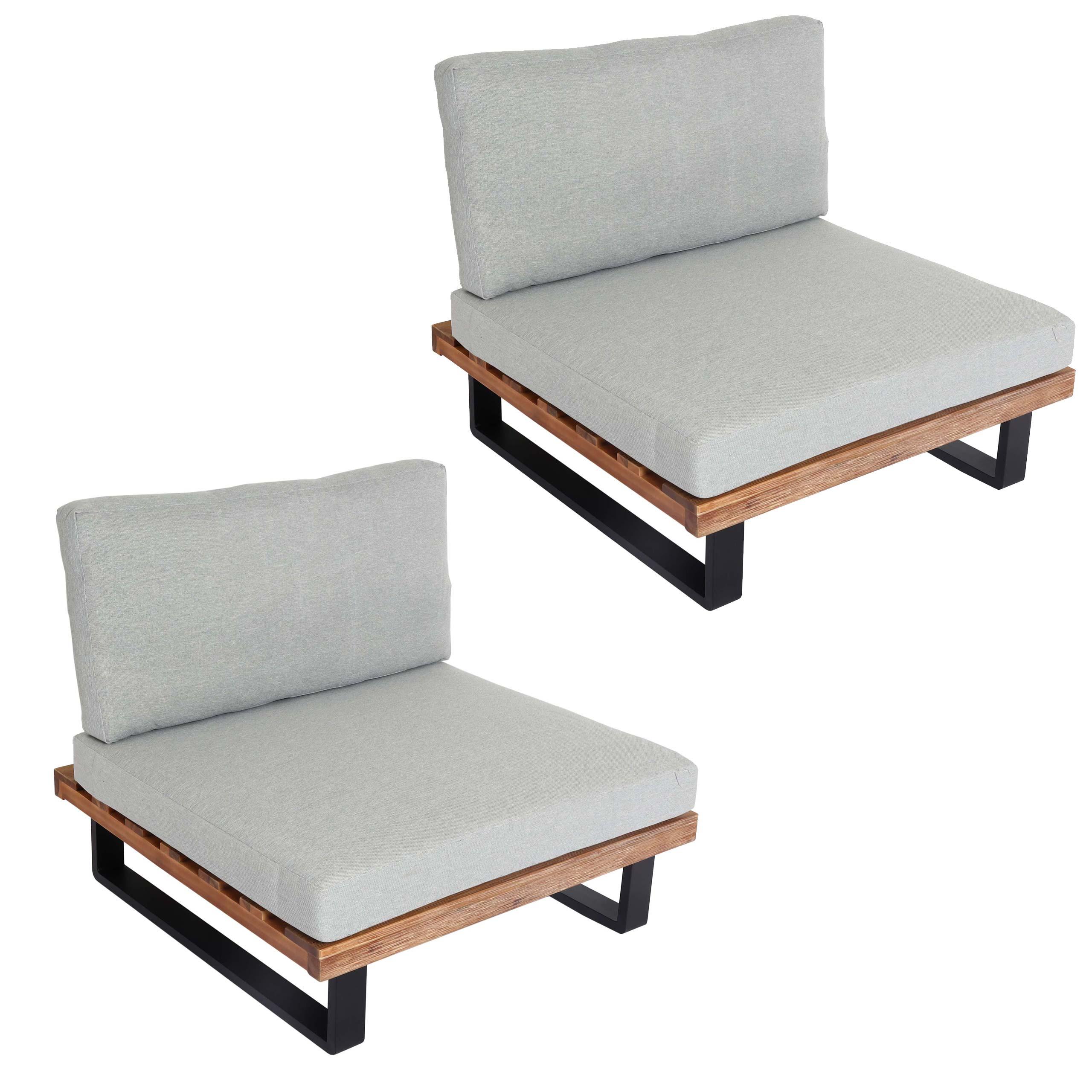 LOUNGE-SESSEL Schwarz, Beige, Hellgrau - Beige/Hellgrau, Holz (82/75/82cm) - MCW