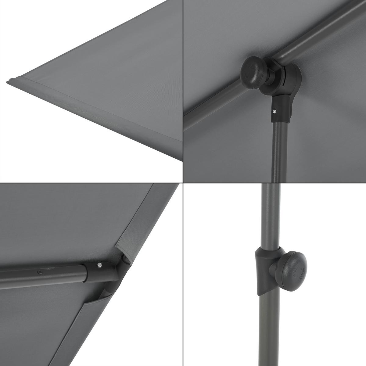 SONNENSCHIRM Carsoli - Grau, Textil/Metall (180/130cm) - pro.tec