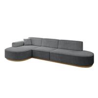 ECKSOFA Ottomane Links MARI-L2-v2 - 328x171x83 cm Dunkelgrau Cord - Dunkelgrau, Holzwerkstoff/Textil (328/171cm) - ALTDECOR