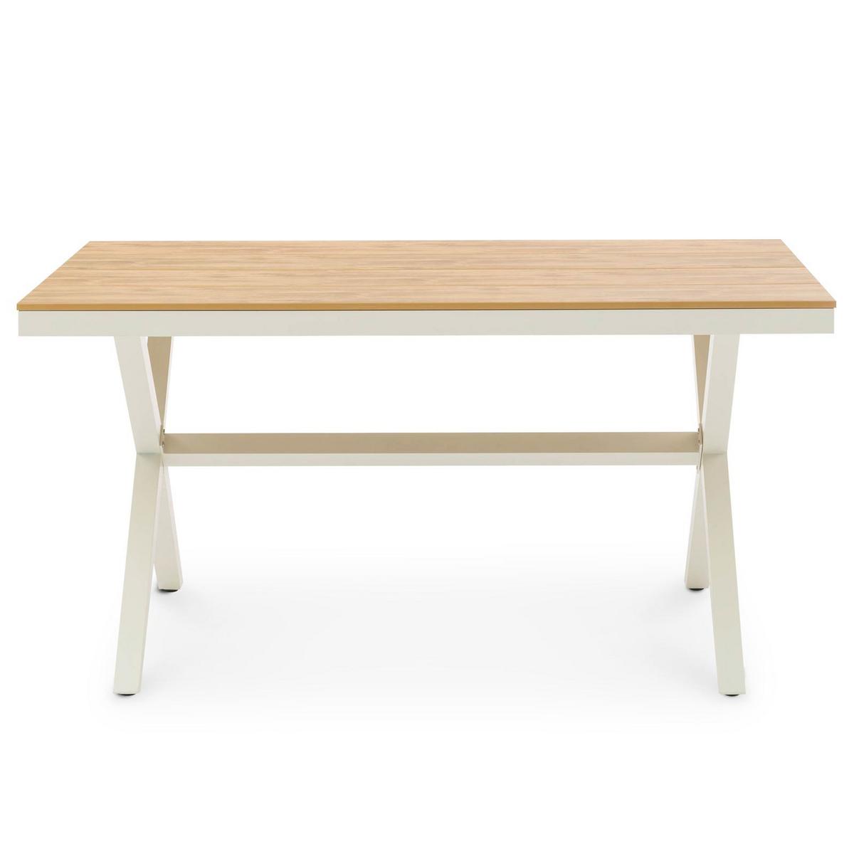 GARTENTISCH ISOLA natur, weiß - Weiß/Naturfarben, Metall (89/150/76cm) - IDIMEX