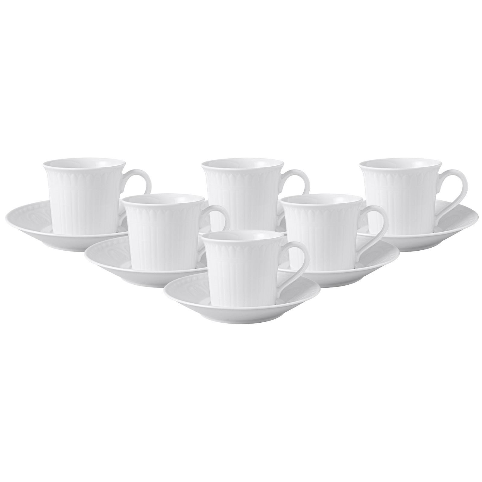 KAFFEETASSEN MIT UNTERTASSEN Cellini weiß 200 ml 6er Set - Weiß, Keramik (2/2/2cm) - Villeroy & Boch