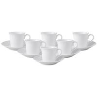 KAFFEETASSEN MIT UNTERTASSEN Cellini weiß 200 ml 6er Set - Weiß, Keramik (2/2/2cm) - Villeroy & Boch