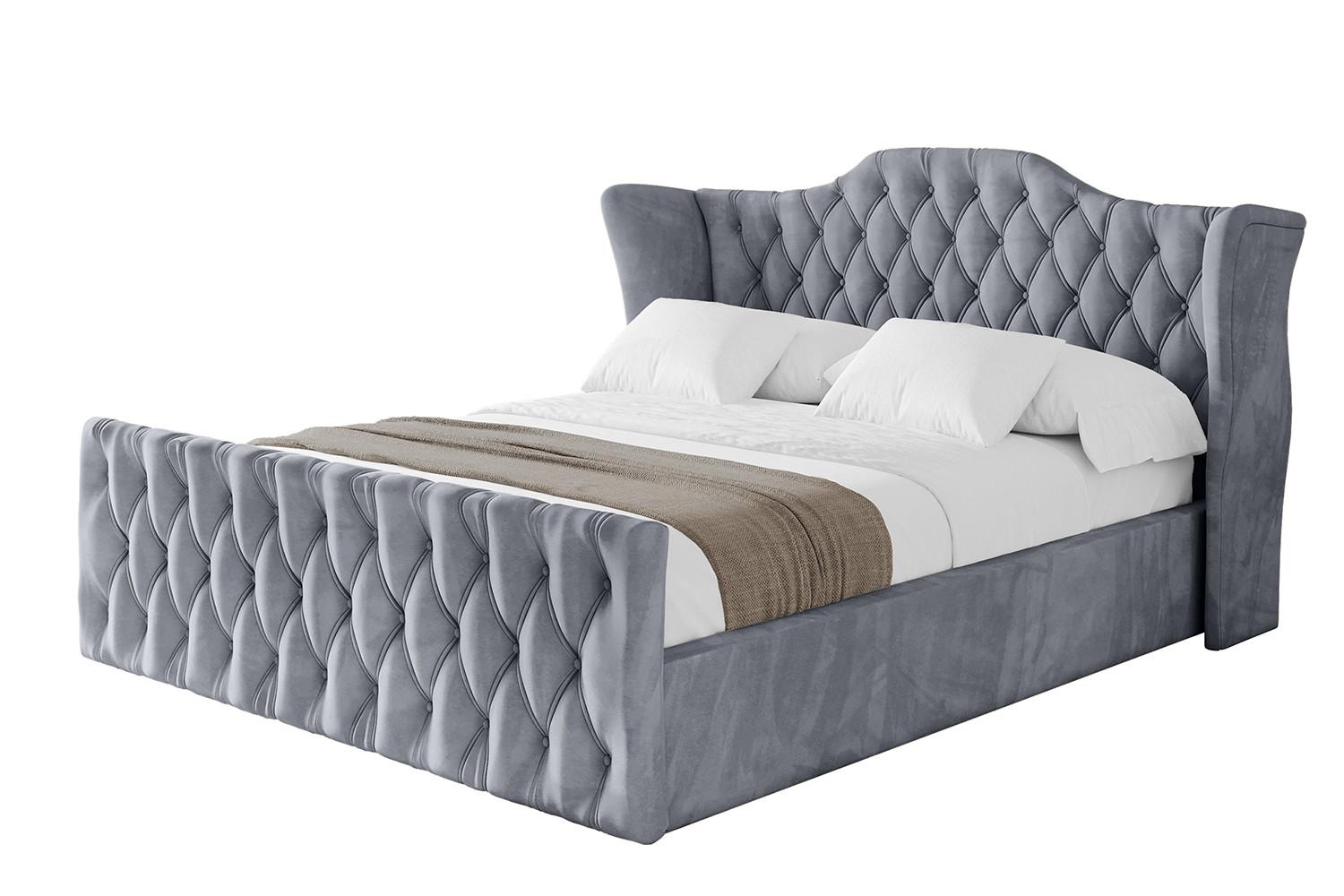 POLSTERBETT mit Bettkasten, Fußteil und Lattenrost, Boxbett mit Matratze H3/H4 - ZORAN-Z 120x200 Grau - Grau, Holzwerkstoff/Textil (120/200cm) - ALTDECOR