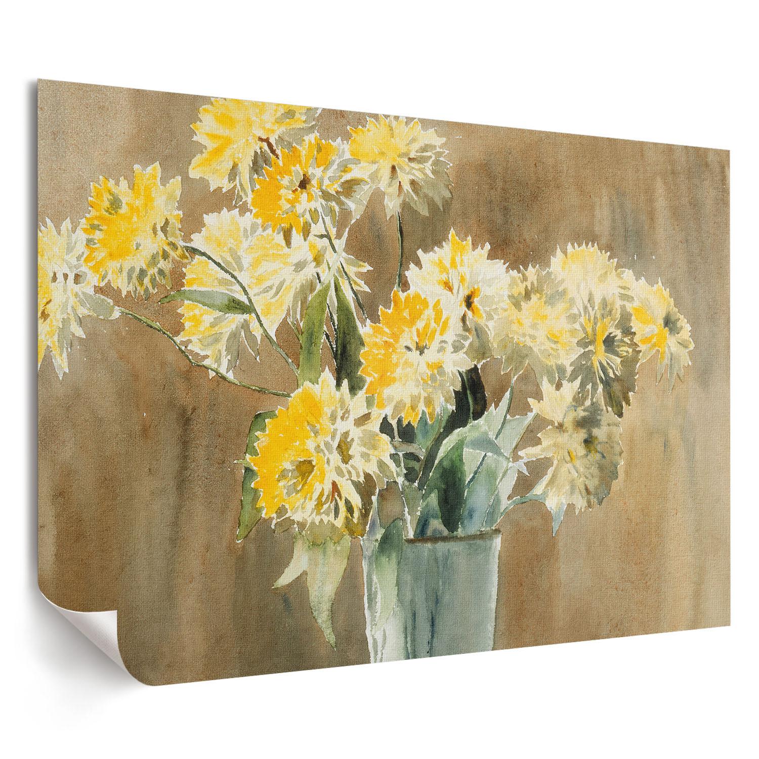 POSTER - 42x29 cm (A3) - Hannah Borger Overbeck - Vase mit Blumen - Gelb, Textil (42/29.7/0.1cm) - TULUP