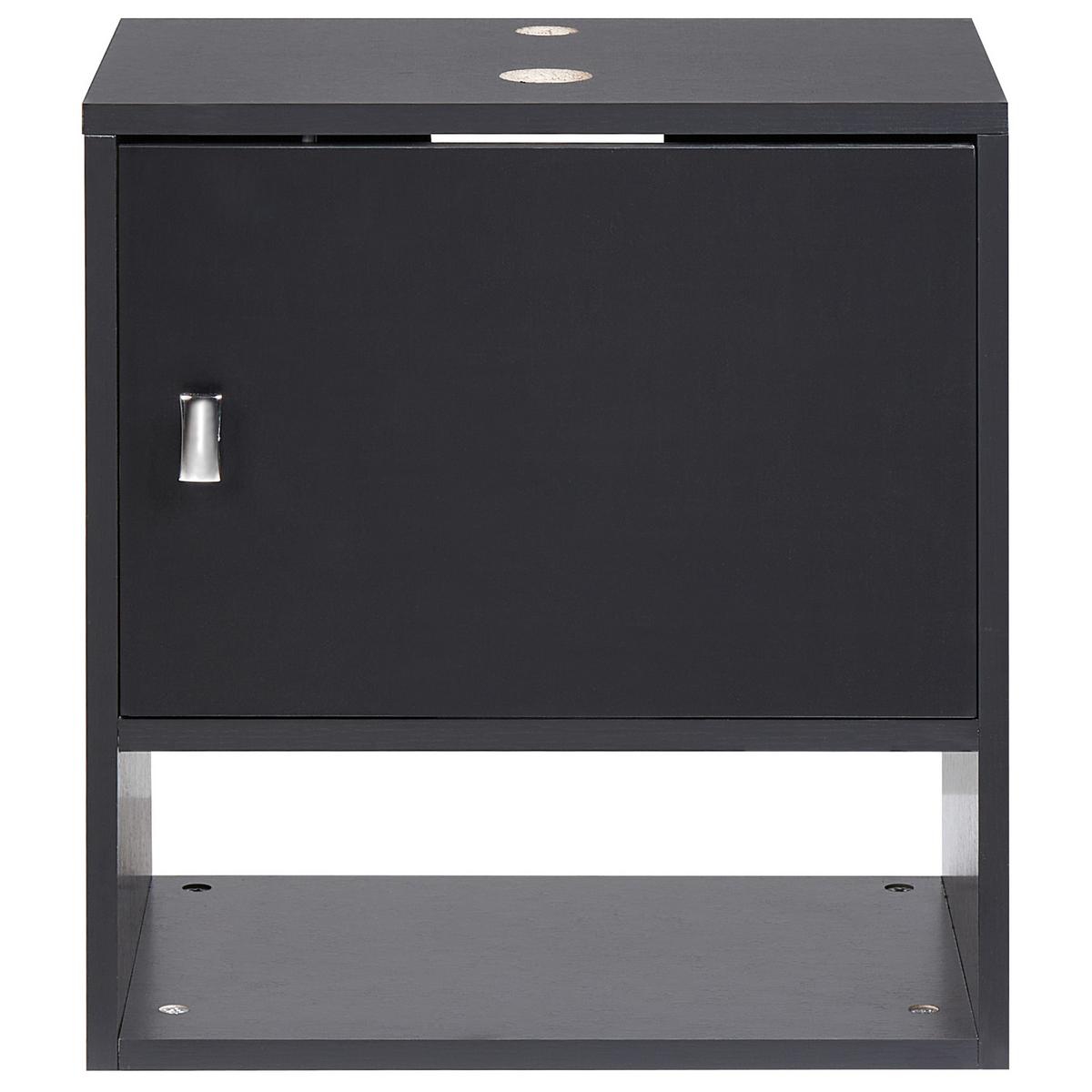 WASCHBECKENUNTERSCHRANK wandmontiertk 45 cm Schwarz Limeria - Schwarz, Holzwerkstoff (45/47/30cm) - Beliani
