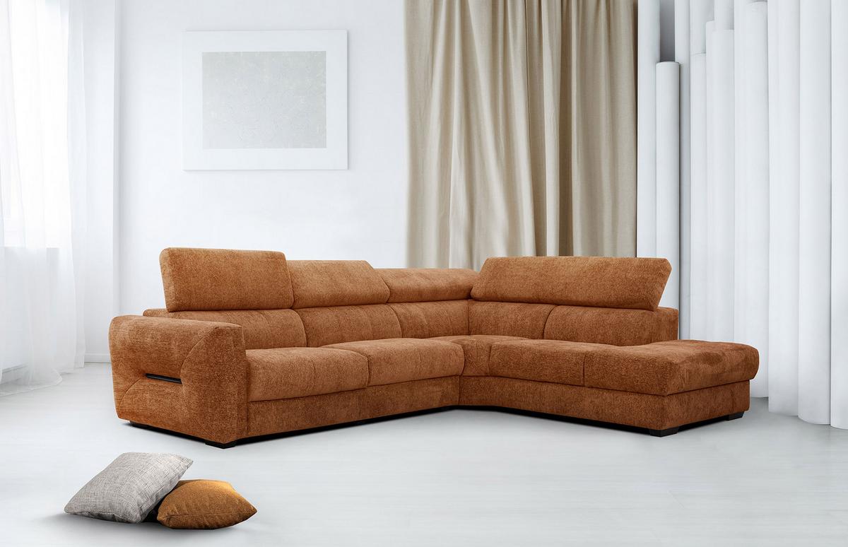 ECKSOFA CALVERA 5-Sitzer, dunkelorange - Dunkelorange, Holzwerkstoff/Textil (298/239cm) - Wozimo