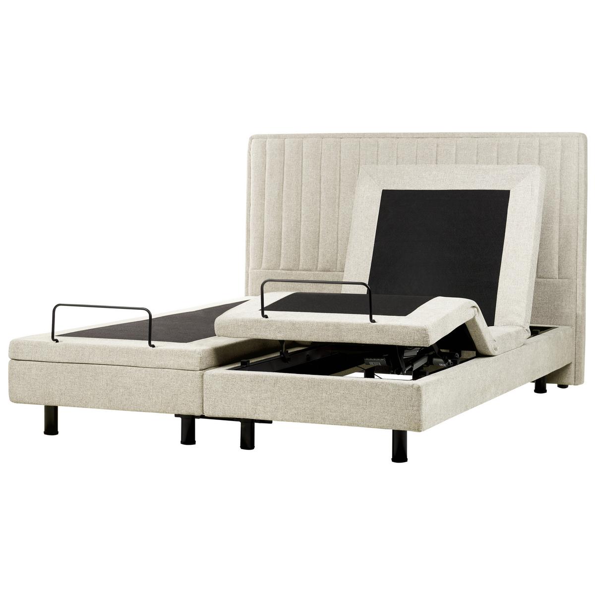 BETT verstellbar 180/200 cm Stoff Beige Castellan - Beige, Textil (180/200cm) - Beliani