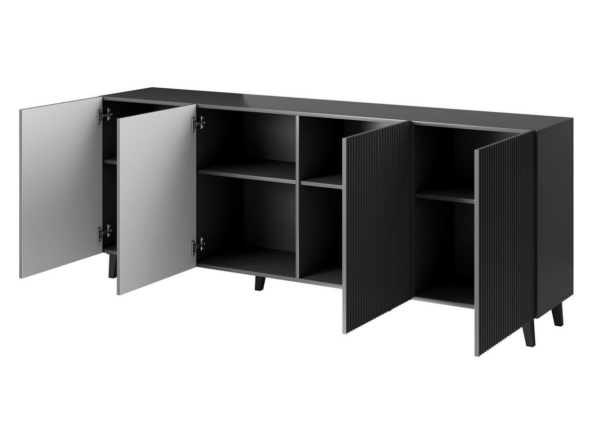 KOMMODE Vamos Grey 200 - Anthrazit/Schwarz, Holzwerkstoff/Kunststoff (201/83/42cm) - MIRJAN24