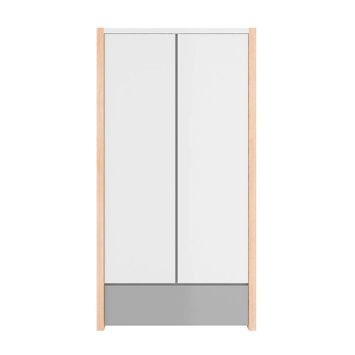 SCHRANK 2 Türen Weiß und grau - Weiß, Holzwerkstoff (100/190/50cm) - Petits-meubles