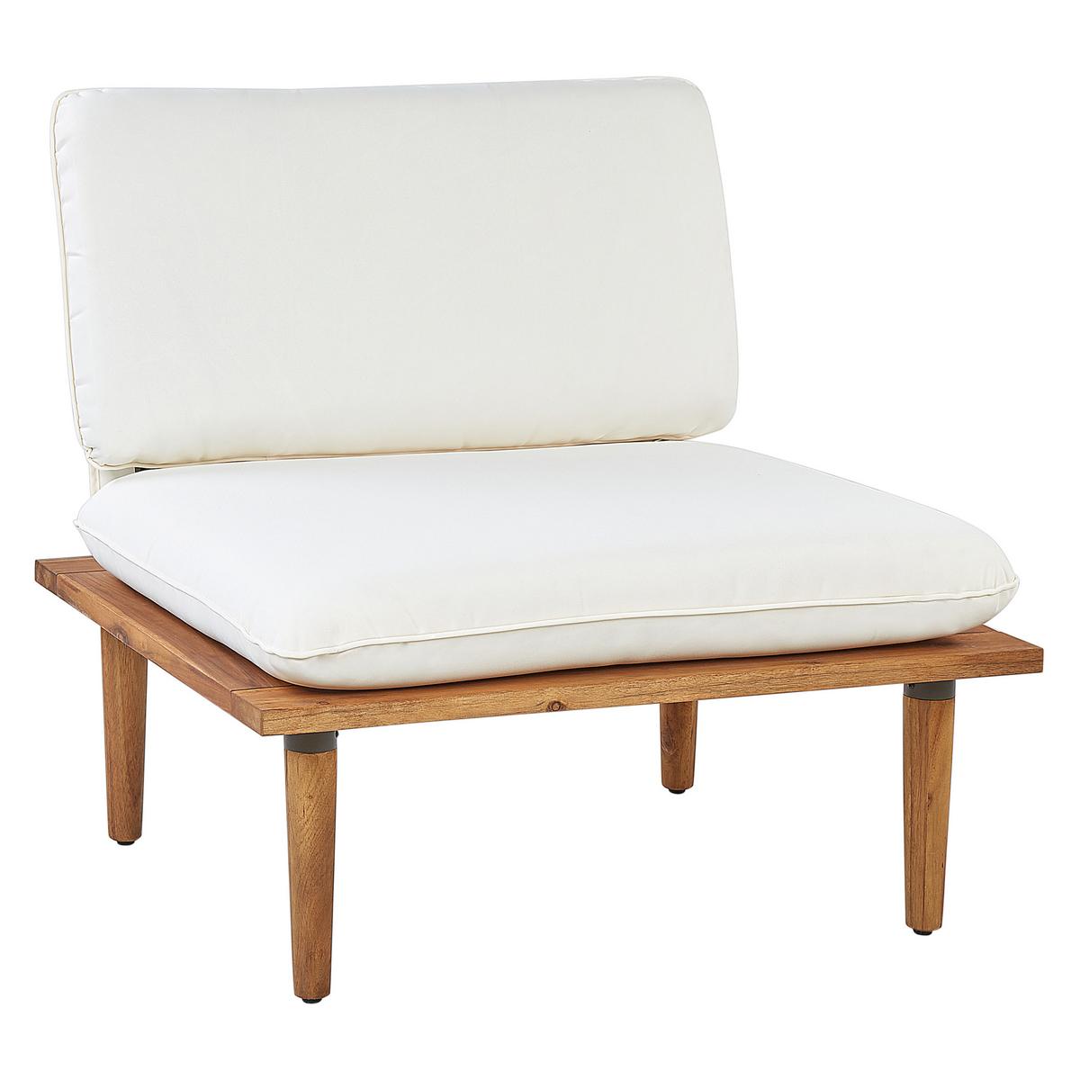 2-SITZER LOUNGE SET zertifiziertes Akazienholz cremeweiß Frascati - Creme, Holz - Beliani