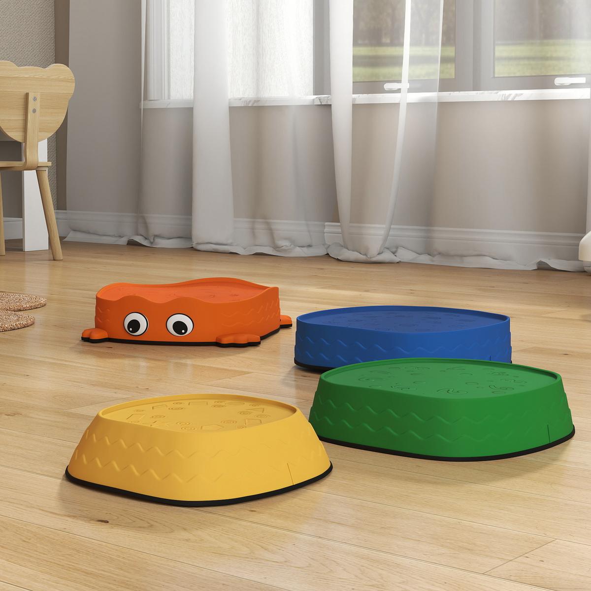 BALANCIERSTEINE für Kinder, Rutschfest Trittsteine zum Balancieren & Stapeln - Multicolor, Kunststoff (33.5/28/33.5cm) - AIYAPLAY