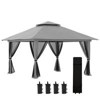 FALTPAVILLON Oxford-Polyester Dunkelgrau - Dunkelgrau, Kunststoff (392/283/392cm) - Outsunny