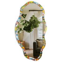 SPIEGEL 90x45 cm asymmetrisch mit Druck - Pop-Art-Comic - Transparent, Glas (45/90/0.4cm) - TULUP