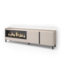 LOWBOARD, Beige, 212/35/61cm, Kamin mit Feuereffekt XXL - Beige, Holzwerkstoff (212/61/35cm) - Skraut Home