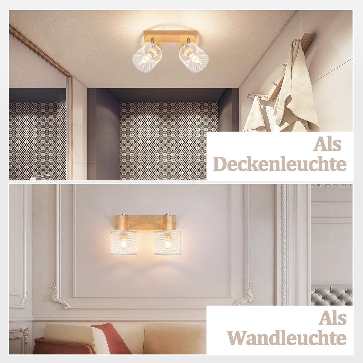 DECKENSTRAHLER Gisela 2-flammig 25/10/14 cm - Weiß, Metall (25/10/14cm) - Nettlife