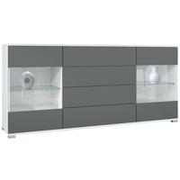 SIDEBOARD Bari Graphit Seidenmatt - Graphitfarben, Holzwerkstoff (166.5/75.5/35cm) - Vladon
