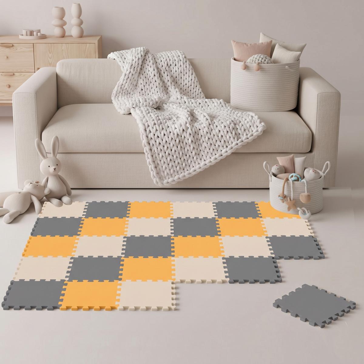 SPIELMATTE ab Null - 270/90 cm Puzzlematte Grau - Multicolor, Kunststoff (30/30cm) - Littletom