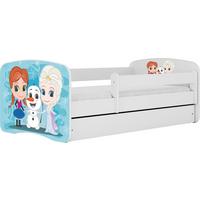 KINDERBETT Emily mit Schublade und Matratze, Weiß 70x140 cm - Blau, Holzwerkstoff (140/70cm) - WFL GROUP
