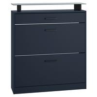 SCHUHSCHRANK Enigma Royal Blau - Dunkelblau, Holzwerkstoff (89/104/23cm) - Vladon