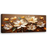 WANDBILD boho blumen blumenstrauß komposition - Braun, Textil (90/30cm) - Feeby
