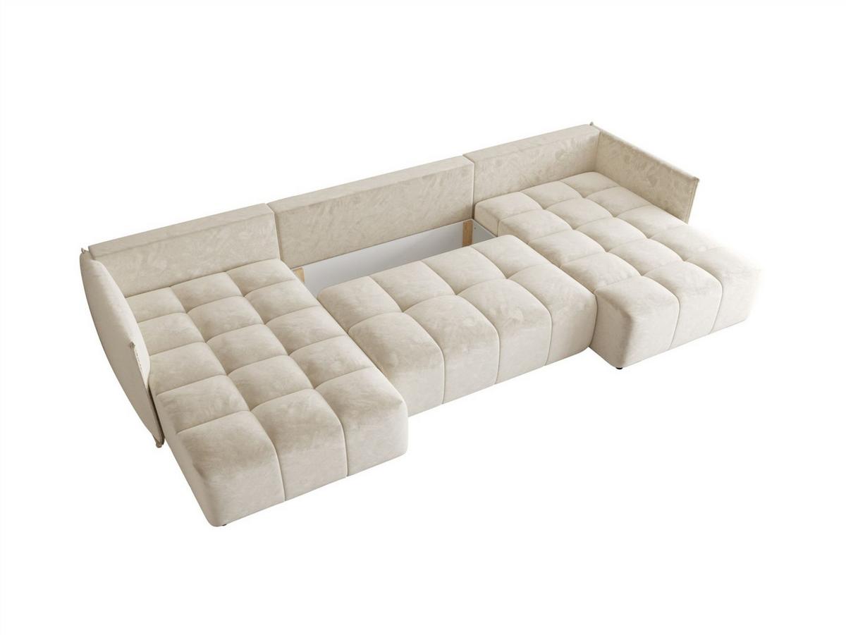 WOHNLANDSCHAFT Treviso - Creme, Holzwerkstoff/Textil (342/88/185cm) - Fun Möbel
