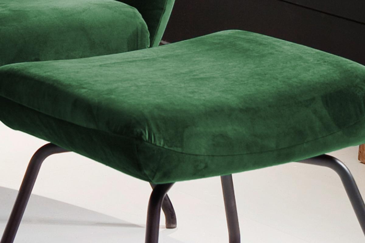HOCKER LOTTE Smaragdgrün Velvet - Smaragdgrün, Textil/Metall (57/44/52cm) - KAWOLA