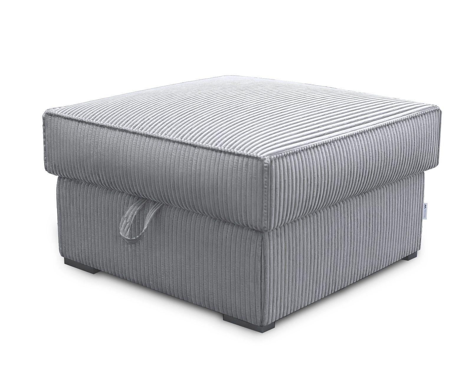 POUF FERA Hellgrau 65x65 cm - Hellgrau, Textil (65/38/65cm) - MASSENO
