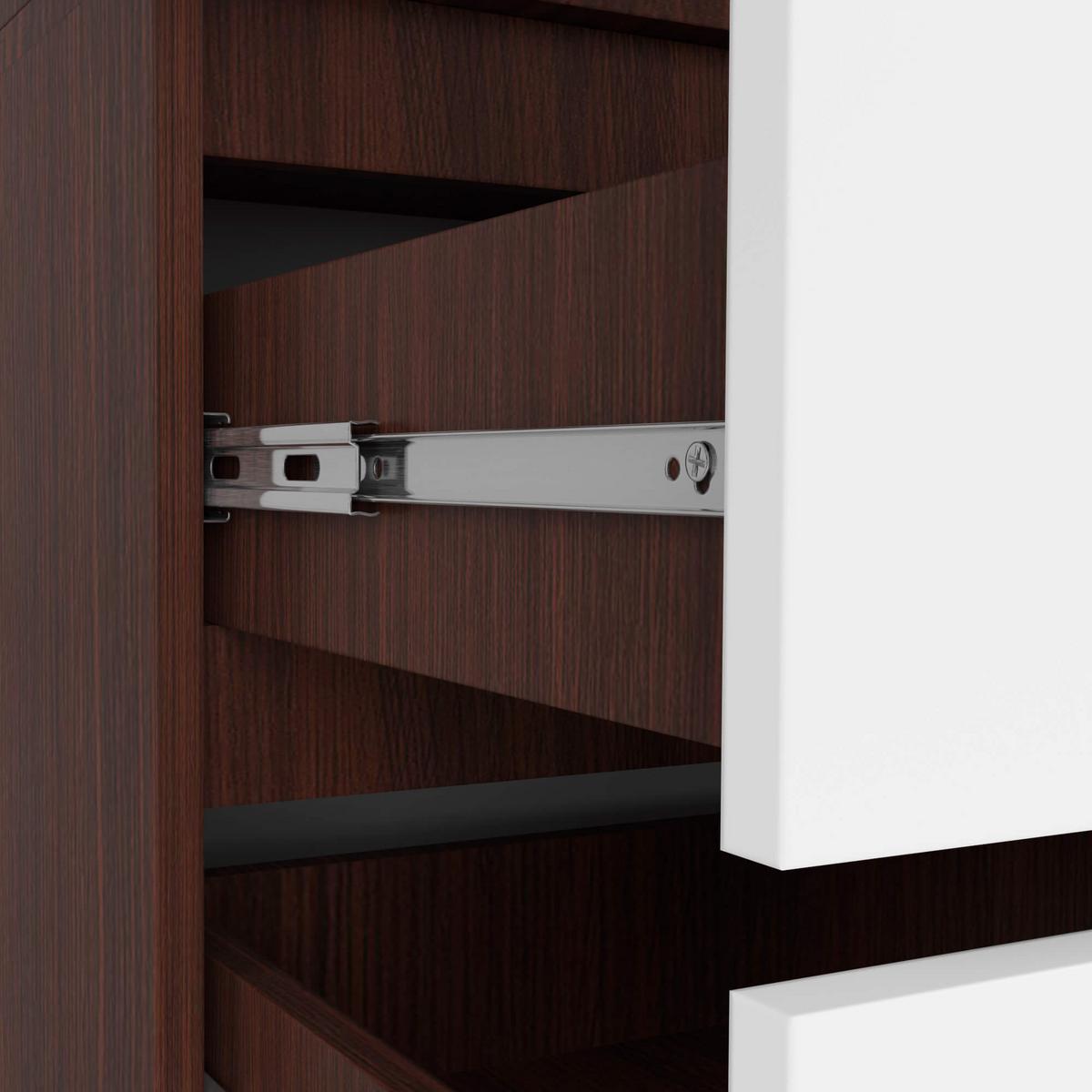 KLEIDERSCHRANK Dunkelbraun, Weiß 234/90/51 - Dunkelbraun/Weiß, Holzwerkstoff (90/234/51cm) - RAUMHIRSCH FURNITURE