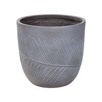 BLUMENTOPF grau rund 42/42/40 cm Ftero - Grau, Naturmaterialien (40cm) - Beliani