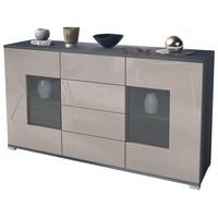 SIDEBOARD Grömitz Sandgrau Hochglanz - Sandfarben, Holzwerkstoff (138.5/75.5/35cm) - Vladon