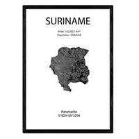 POSTER Country Map – Suriname A4 Rahmenlos - Klar, Papier (29.7/5/21cm) - Nacnic