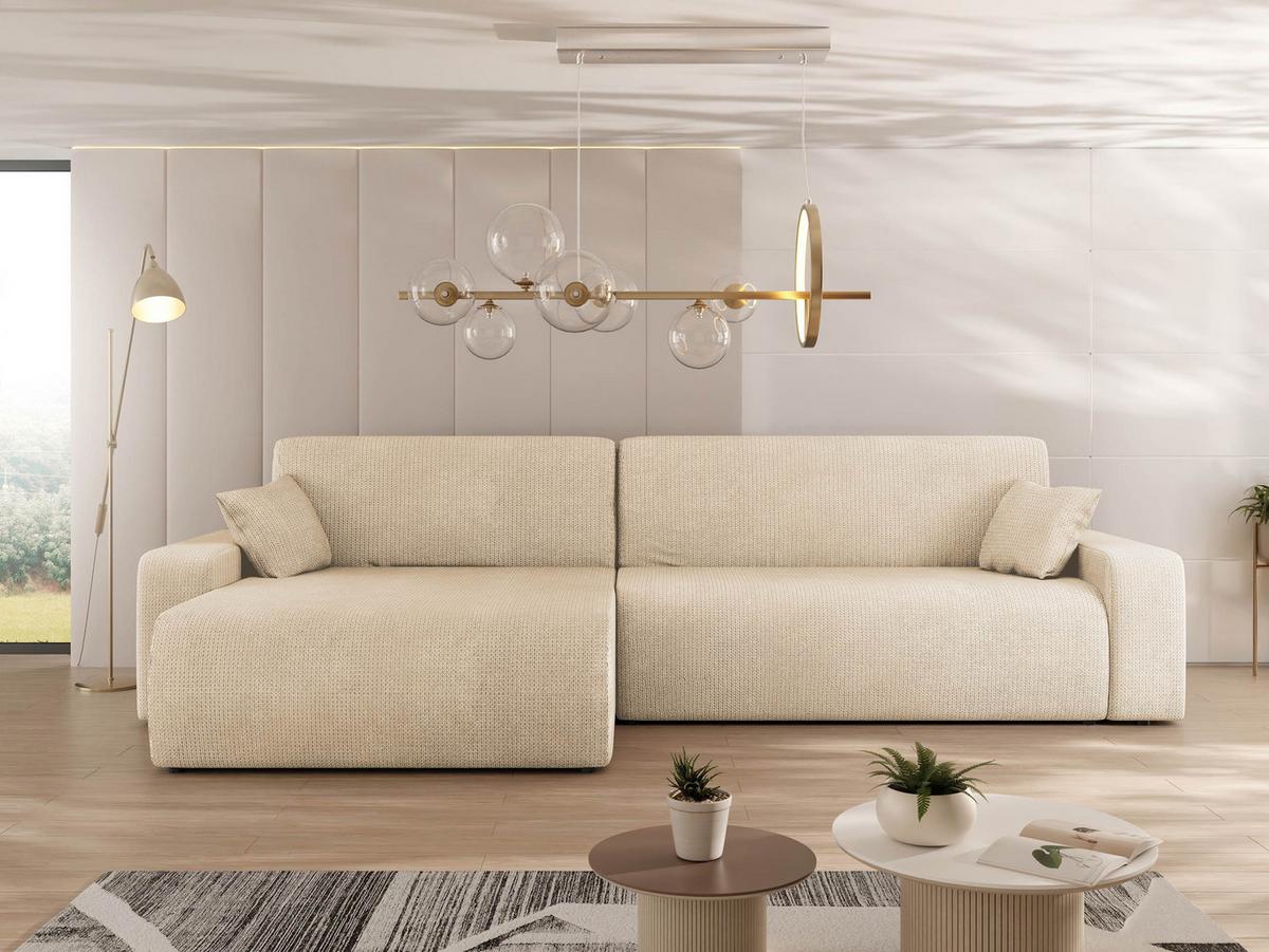 ECKSOFA Piano - Schwarz/Naturfarben, Holz/Kunststoff (274/145cm) - MIRJAN24