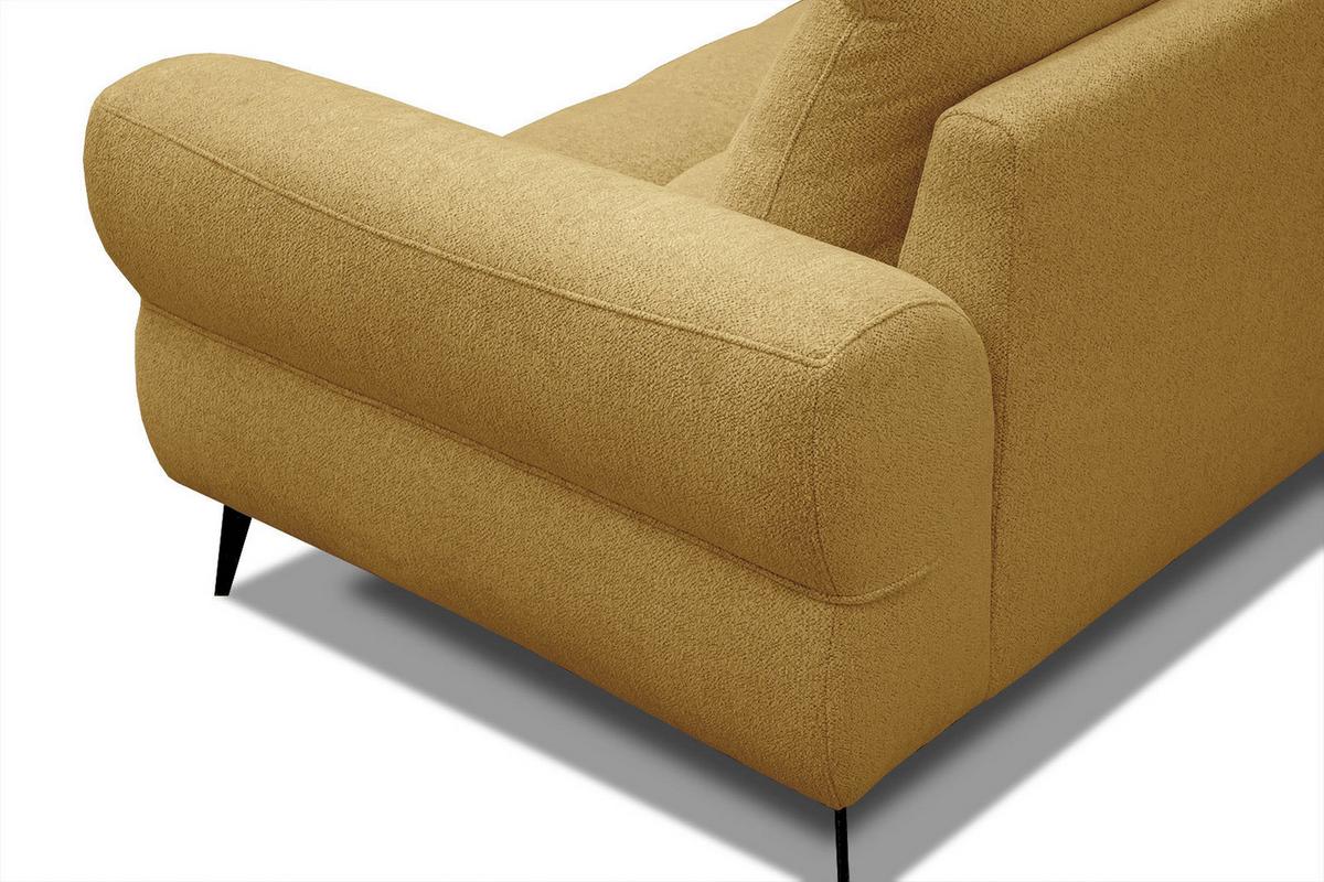 ECKSOFA SALVINI 4-Sitzer, honig - Schwarz/Honig, Holzwerkstoff/Textil (158/292cm) - Wozimo
